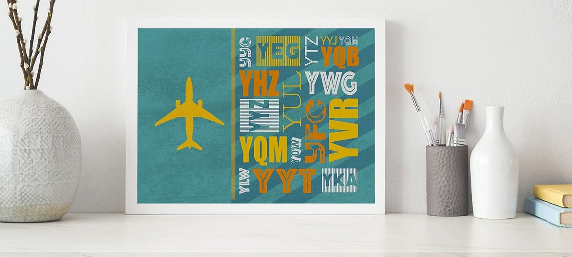 Canadian Airport Codes | Art Print | Troposphere Collection