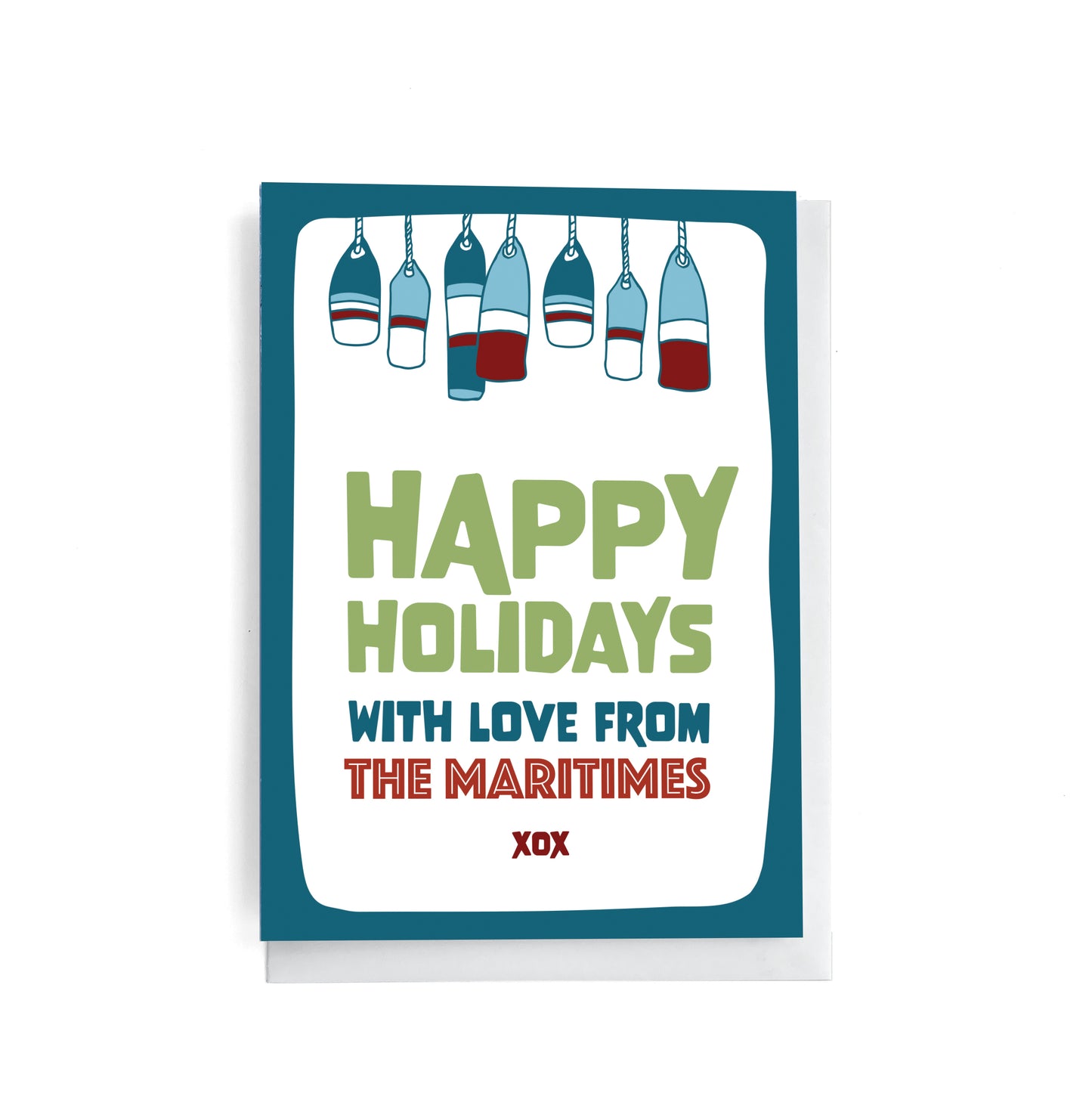 Happy Holidays With Love From the Maritimes | English Buoy Greeting Card