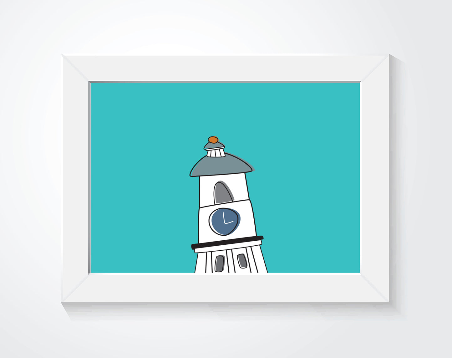 Halifax town clock print in a white frame.