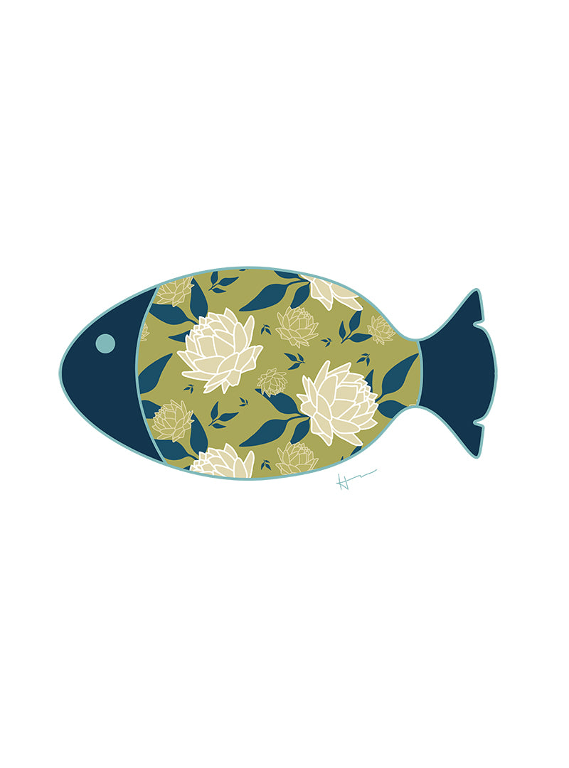One Fish & the Ocean | White - Art Print