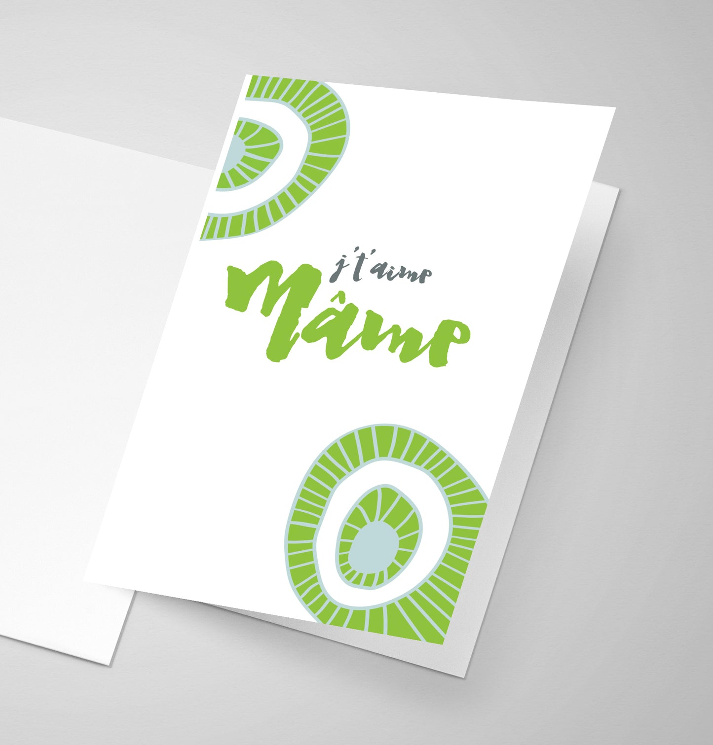 An Acadian saying printing on a card.