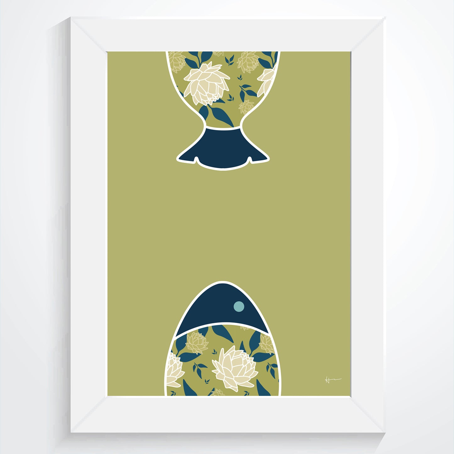 Fish Moving On Up | Buds & Blooms Pattern  -  Art Print