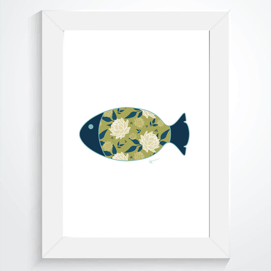 One Fish & the Ocean | White -  Art Print