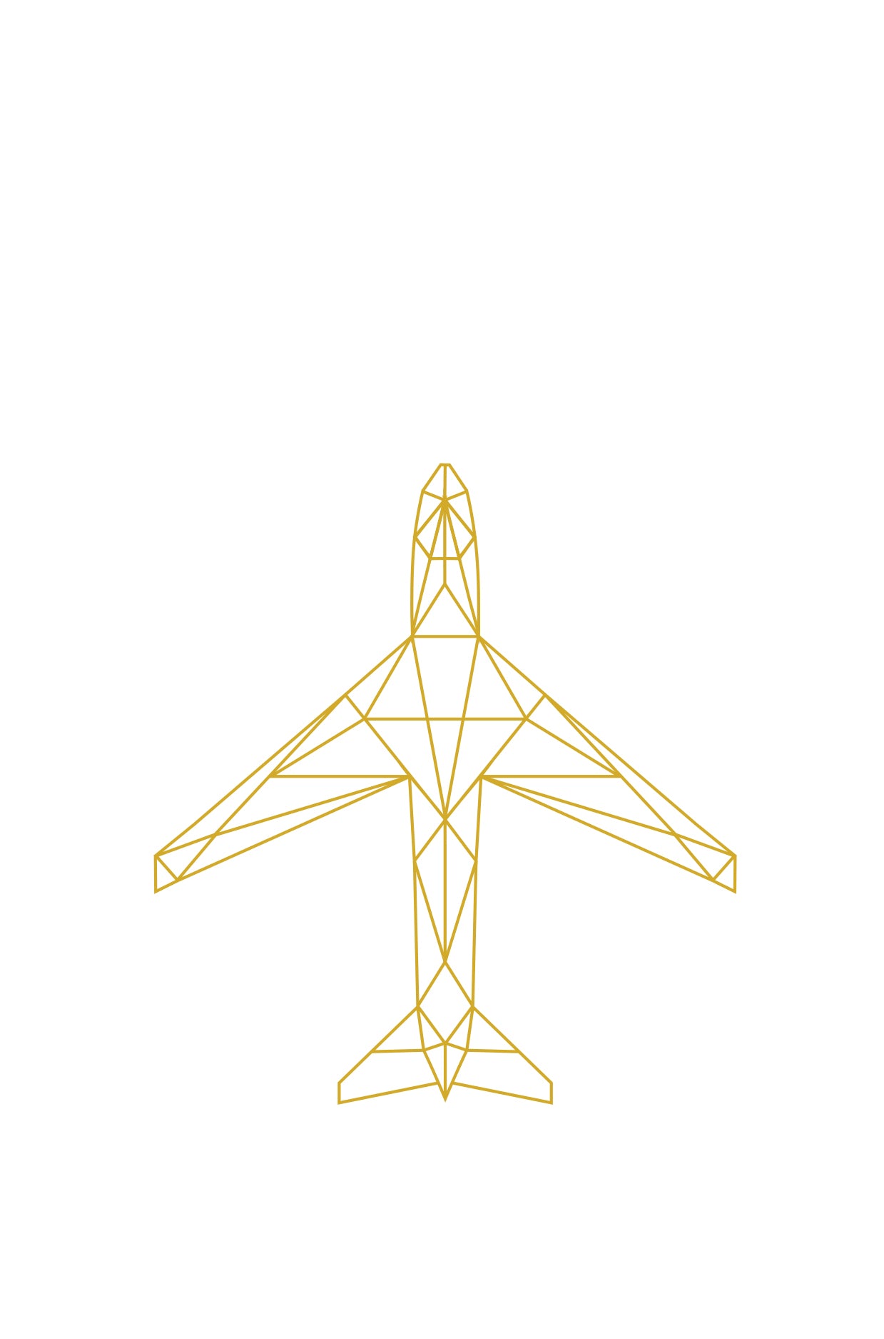 A geometric illustration of an aircraft.
