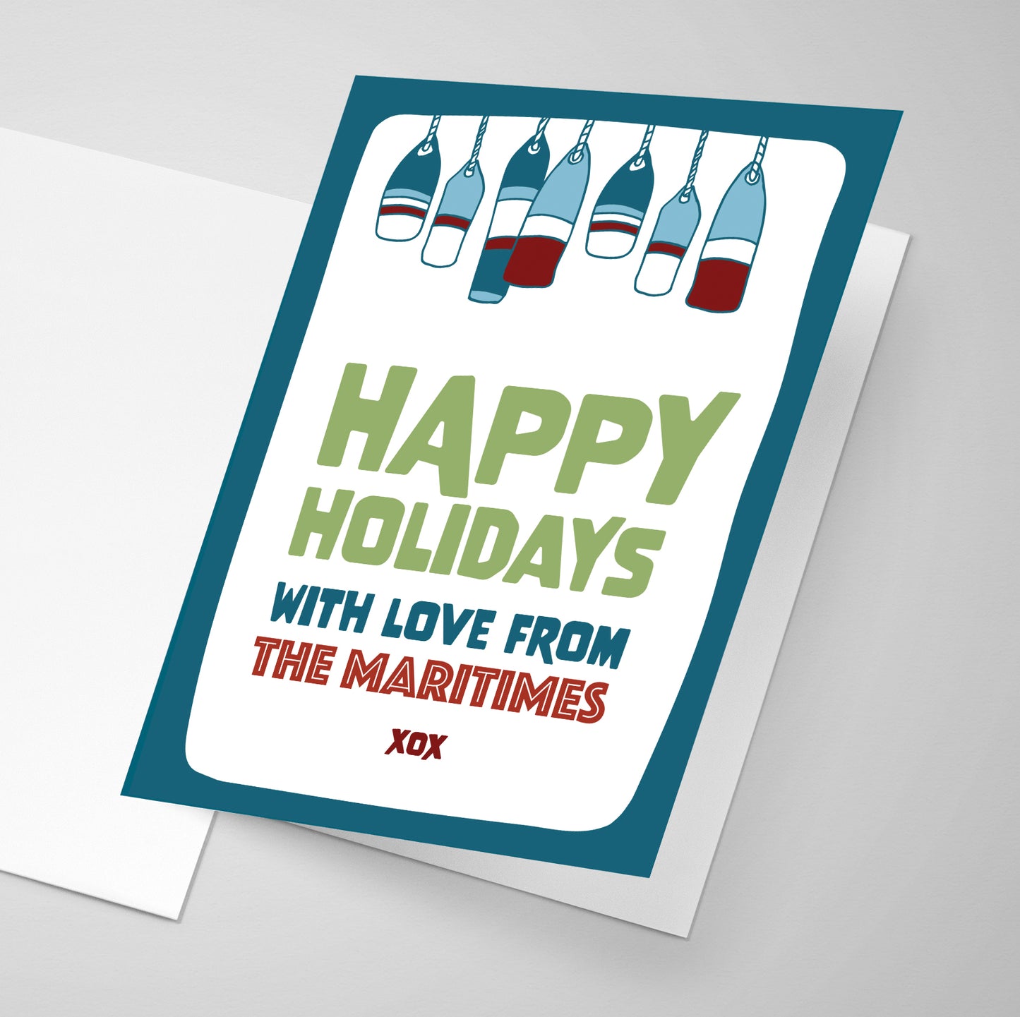 Happy Holidays With Love From the Maritimes | English Buoy Greeting Card