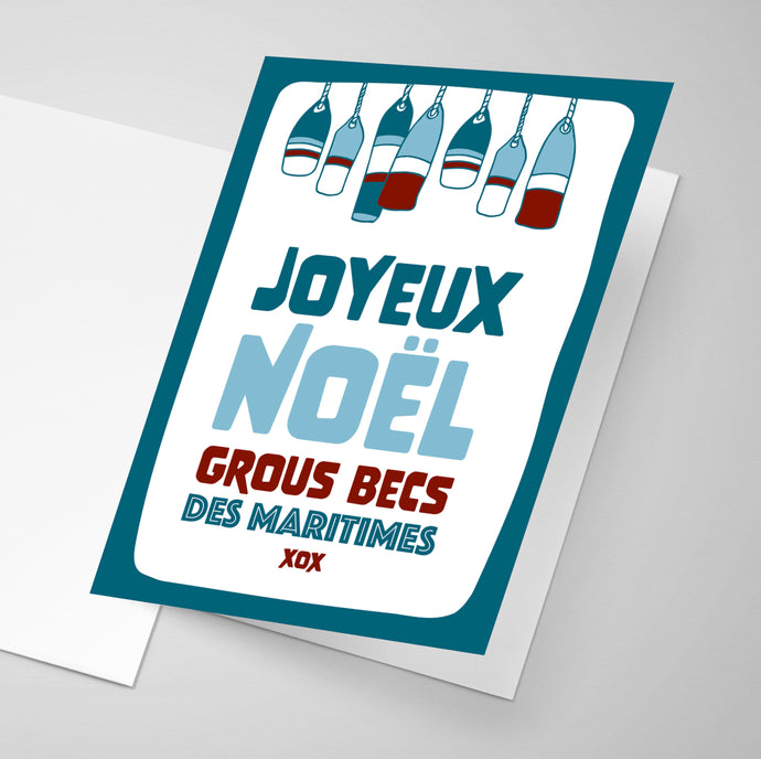 Joyeux Noël Grous Becs des Maritimes | French Acadian Greeting Card