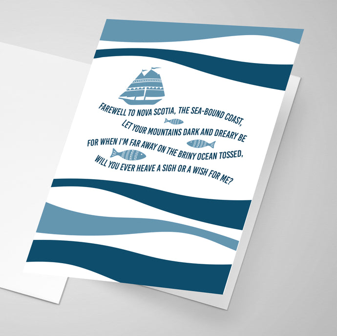 Farewell To Nova Scotia | Salt Water Collection | Greeting Card